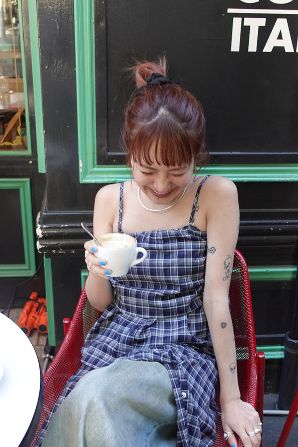 チェックギャザーキャミ